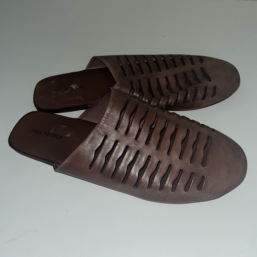 Free People leather mule flats